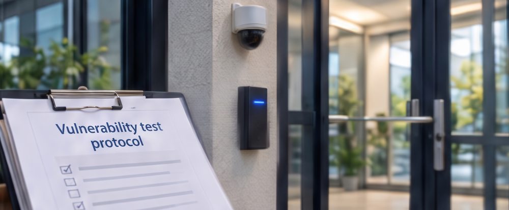 Vulnerability test protocol in front of an access control point